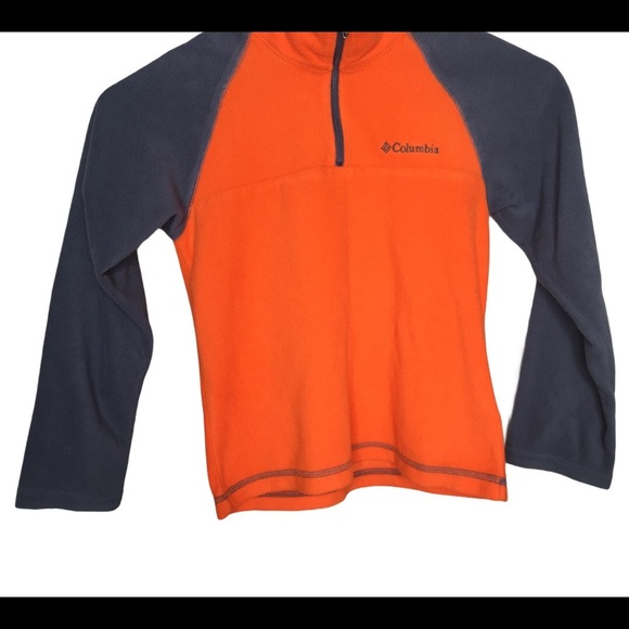 COLUMBIA Glacial 1/4 Quarter Zip Fleece Sweater With Long Sleeves Orange 6-7Y - Picture 5 of 8